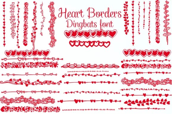 Heart Borders by Nongyao — Dingbats Font