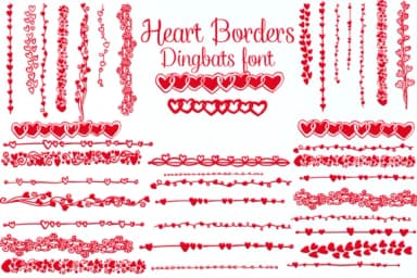 Heart Borders by Nongyao — Dingbats Font — thumbnail 1
