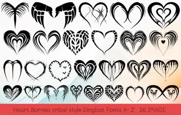 Heart Borneo by MOMAT THIRTYONE — Dingbats Font