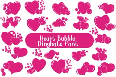 Heart Bubble by Nongyao — Dingbats Font — thumbnail 1