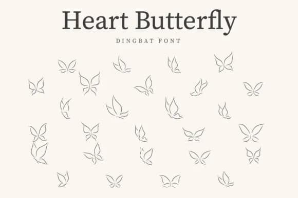 Heart Butterfly by CraftedType Studio — Dingbats Font