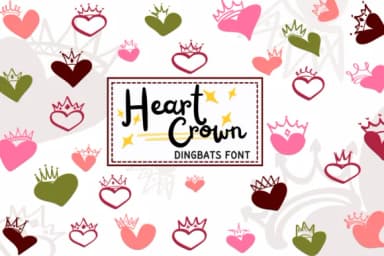 Heart Crown by PraewDesigns — Dingbats Font — thumbnail 1