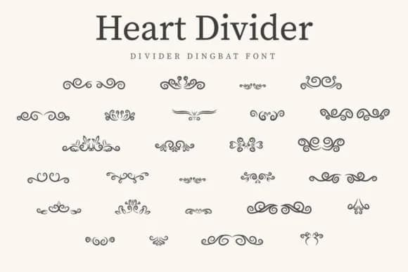 Heart Divider by CraftedType Studio — Dingbats Font
