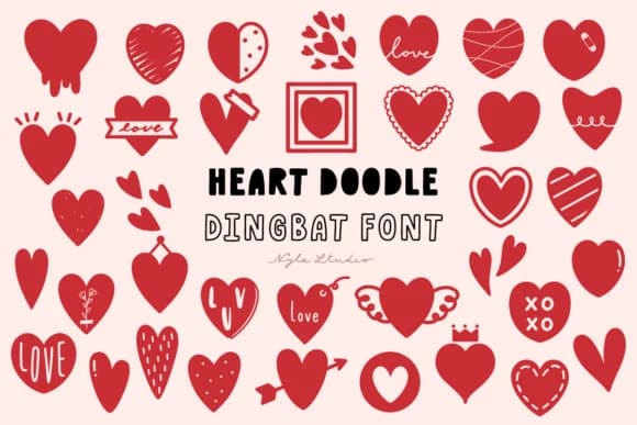 Heart Doodle by Nyla.studio — Dingbats Font