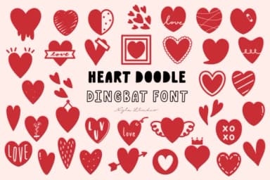 Heart Doodle by Nyla.studio — Dingbats Font — thumbnail 1