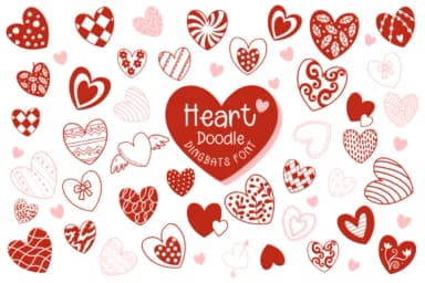 Heart Doodle by Pui Art — Dingbats Font — thumbnail 1