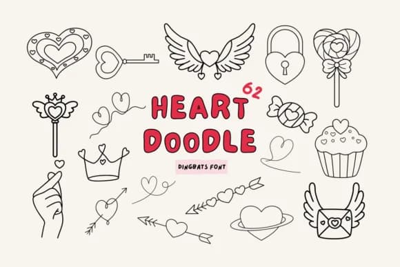 Heart Doodle by Babymimiart — Dingbats Font