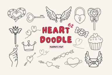Heart Doodle by Babymimiart — Dingbats Font — thumbnail 1