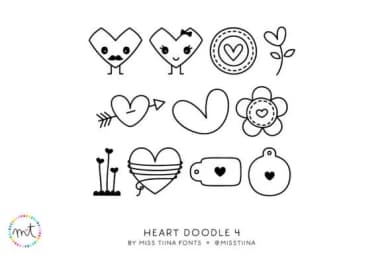 Heart Doodle 4 by Miss Tiina — Dingbats Font — thumbnail 3