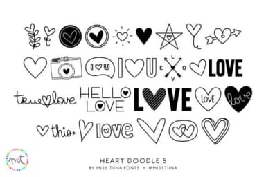 Heart Doodle 5 by Miss Tiina — Dingbats Font — thumbnail 1