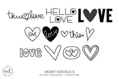 Heart Doodle 5 by Miss Tiina — Dingbats Font — thumbnail 3