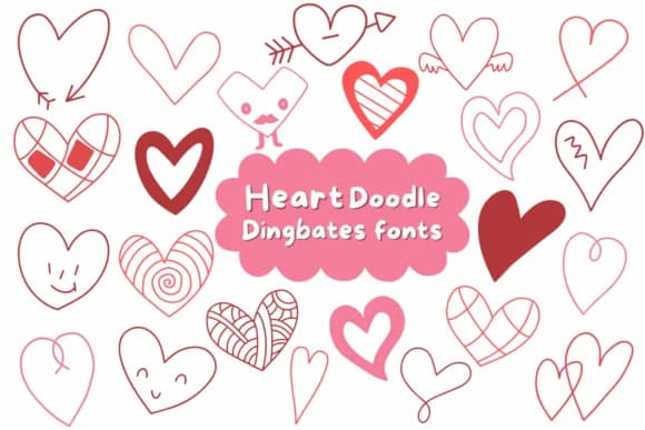 Heart Doodle by Natchuta — Dingbats Font