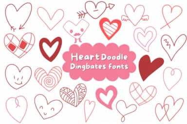 Heart Doodle by Natchuta — Dingbats Font — thumbnail 1