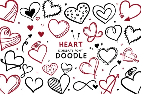 Heart Doodle by Bee piyanuch — Dingbats Font
