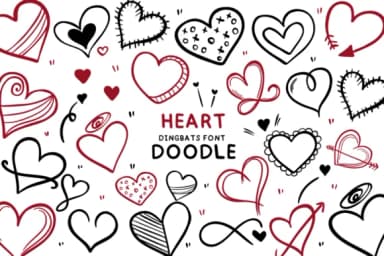 Heart Doodle by Bee piyanuch — Dingbats Font — thumbnail 1