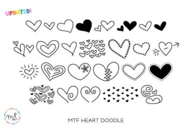 Heart Doodle Pro by Miss Tiina — Dingbats Font — thumbnail 1