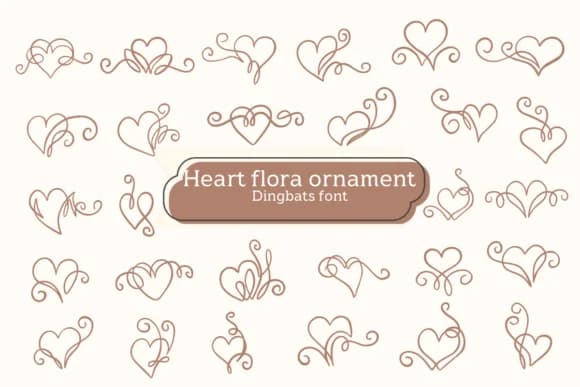 Heart Flora Ornament by Apiwat Type — Dingbats Font