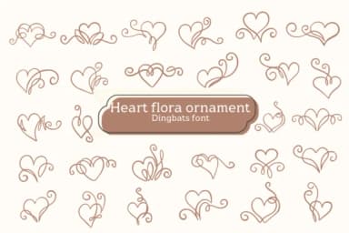 Heart Flora Ornament by Apiwat Type — Dingbats Font — thumbnail 1