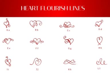 Heart Flourish Lines by Heartcraft Atelier — Dingbats Font — thumbnail 2