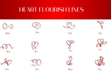Heart Flourish Lines by Heartcraft Atelier — Dingbats Font — thumbnail 3