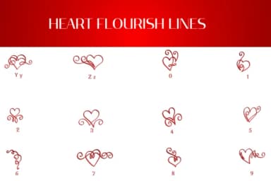 Heart Flourish Lines by Heartcraft Atelier — Dingbats Font — thumbnail 4