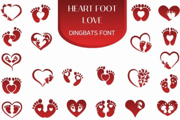 Heart Foot Love by Heartcraft Atelier — Dingbats Font