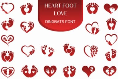 Heart Foot Love by Heartcraft Atelier — Dingbats Font — thumbnail 1