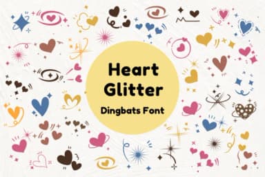 Heart Glitter by Nun Sukhwan — Dingbats Font — thumbnail 1