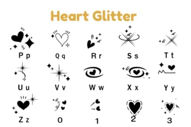 Heart Glitter by Nun Sukhwan — Dingbats Font — thumbnail 7