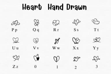 Heart Hand Drawn by Sontaya — Dingbats Font — thumbnail 3