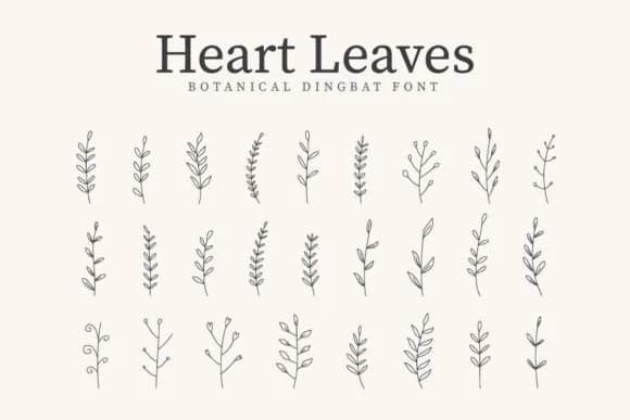 Heart Leaves by CraftedType Studio — Dingbats Font