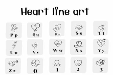 Heart Line Art by Ketsarin — Dingbats Font — thumbnail 3