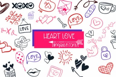 Heart Love by Sirinart — Dingbats Font — thumbnail 1