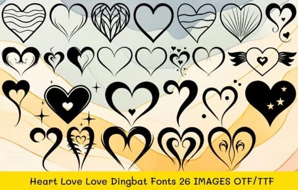 Heart Love Love by MOMAT THIRTYONE — Dingbats Font