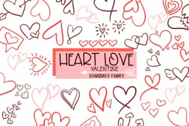 Heart Love Valentine by Sirinart — Dingbats Font — thumbnail 1