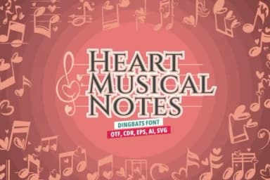 Heart Musical Notes by onoborgol — Dingbats Font — thumbnail 1