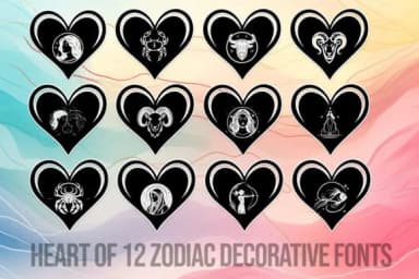 Heart of 12 Zodiac by MOMAT THIRTYONE — Dingbats Font — thumbnail 1