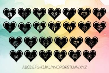 Heart of 12 Zodiac by MOMAT THIRTYONE — Dingbats Font — thumbnail 2