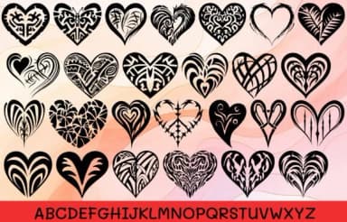 Heart Polynesian Tribal by MOMAT THIRTYONE — Dingbats Font — thumbnail 2