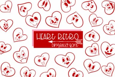 Heart Retro by Sirinart — Dingbats Font — thumbnail 1
