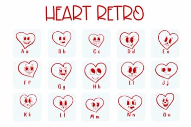 Heart Retro by Sirinart — Dingbats Font — thumbnail 2