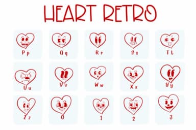 Heart Retro by Sirinart — Dingbats Font — thumbnail 3
