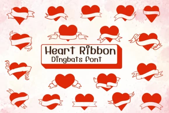 Heart Ribbon by Ketsarin — Dingbats Font