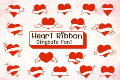 Heart Ribbon by Ketsarin — Dingbats Font — thumbnail 1