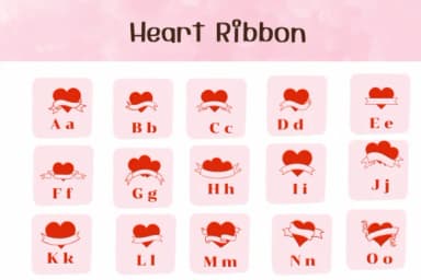 Heart Ribbon by Ketsarin — Dingbats Font — thumbnail 2