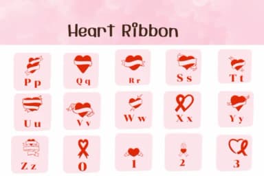 Heart Ribbon by Ketsarin — Dingbats Font — thumbnail 3