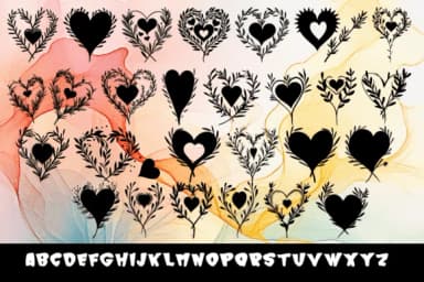 Heart Rosemary Sprigs by MOMAT THIRTYONE — Dingbats Font — thumbnail 2