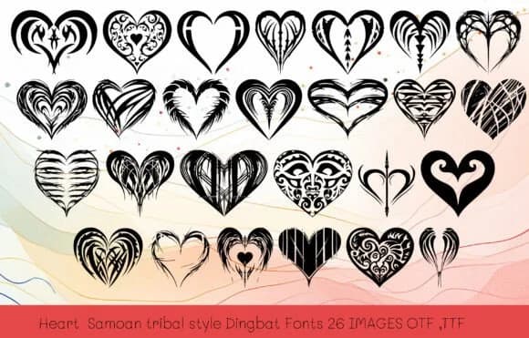 Heart Samoan Tribal by MOMAT THIRTYONE — Dingbats Font