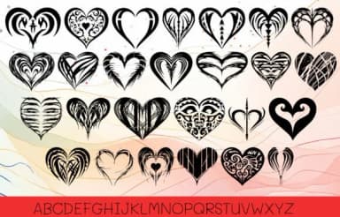 Heart Samoan Tribal by MOMAT THIRTYONE — Dingbats Font — thumbnail 2