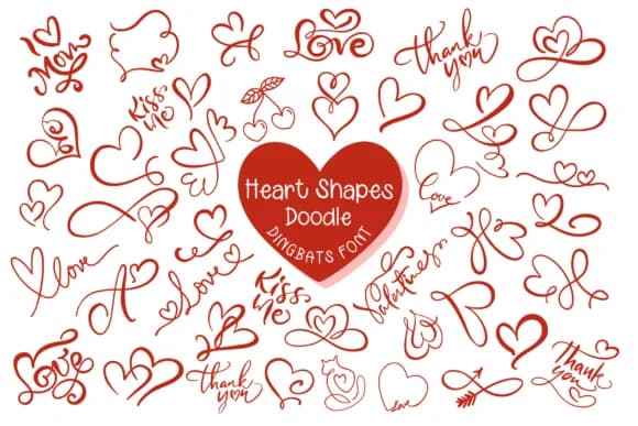Heart Shapes by Pui Art — Dingbats Font